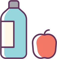 Water Apple Food Drink Fruit Free - Water Bottle And Food Clipart Png