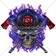 Purple Fire Skull - Firefighters Skull Logo Png