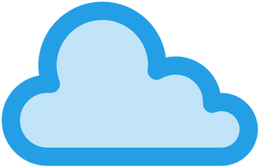 Cloud Icon Of Colored Outline Style - Blue Cloud Outline Png