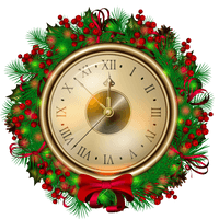 Santa Claus Christmas Clock Decor For Colors - Free PNG