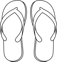 Flip Flops Clip - Flip Flops Black And White Clipart Png