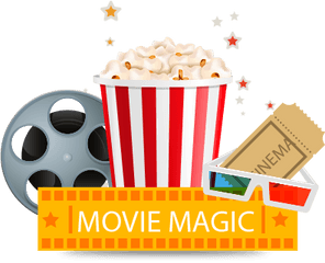 Movie Popcorn And Drink Png - Cinema Elements Transparent Movie Popcorn Logo Png