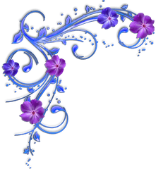 Download Hd Blue Flower Clipart Border - Purple Flowers Clip Borders Design Purple Flowers Png