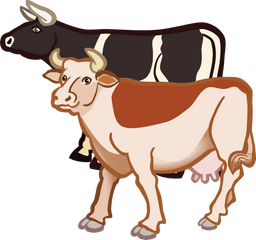 Download Free Clipart Of A Pair Cows - Two Cows Clipart Png