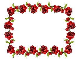 Red Flower Frame Transparent Picture - Free PNG