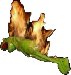 Kermit Fire Blank Template - Imgflip Kermit The Frog On Fire Png