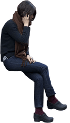 Cutout Seated Woman - Seated People Cut Out Png