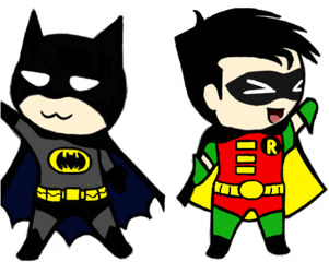 Batman And Robin Chibi Clipart - Batman And Robin Clipart Png