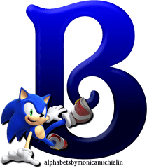 Monica Michielin Alphabets Sonic The Hedgehog Blue Glass - Letras De Sonic Para Imprimir Png