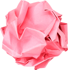 Crumpled Up Ball Paper Transparent - Crumpled Paper Ball Pink Png