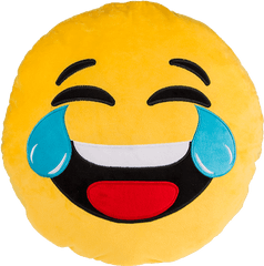 Download Plush Pillow Emoji Laugh - Laughing Emoticon Soft Emoji Cushion Png