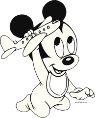 Free Disney Baby Mickey Mouse Picture - Cartoon Black And White Disney Png