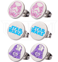 Star Wars Galactic Empire Enamel Stud Earring Set - Solid Png