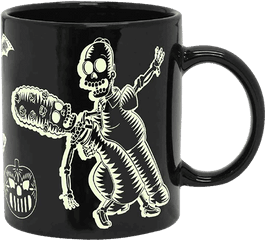 Download Hd Halloween Skeletons Glow In The Dark Mug - Beer Stein Png