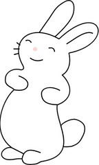 White Rabbit Easter Bunny Hare Cartoon - Easter Bunny Black And White Png