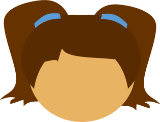 Icon Of Childu0027s Head With Two Pony Tails Hair Free Image - Happy Png