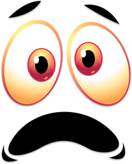 Smiley Emoticon Face Fear Clip Art - Scared Face Png