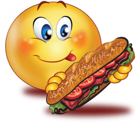 Party Eating Sandwich Emoji - Emoji Sandwich Png