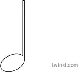 Crotchet Music Note Ks3 Black And White Illustration - Twinkl Vertical Png