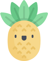 Kawaii Transparent Pineapple - Cartoon Kawaii Pineapple Png