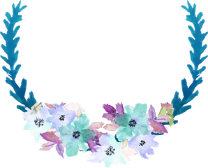 Download Blue Clip Art - Watercolor Flower Frame Png Full Transparent Background Flower Watercolor