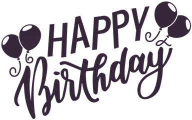 Happy Birthday Balloons Lettering - Happy Birthday Lettering Png