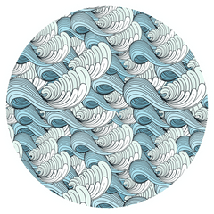 Download Ocean Waves Throw Blanket - Sea Waves Borders Circle Png