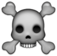 Skull And Crossbones Emoji Png - Skull Emoji Png