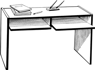 Library Of One Chair And Table Clip Art - Desk With No Background Png