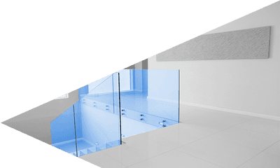 Interior And Exterior Glass Railing - Luxglass Shower And Architecture Png