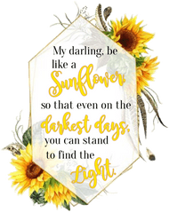 Watercolor Sunflowers Floral Frame Geometric Quote Word - Sunflower Png