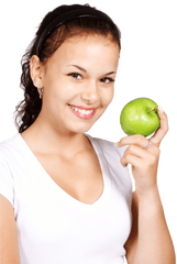 Woman Apple - Girl Holding Apple Png