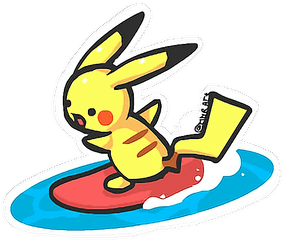 Pokemon Pikachu Surf Kawaii Freetoedit - Link Pikachu Kawaii Pikachu Gif Transparent Png