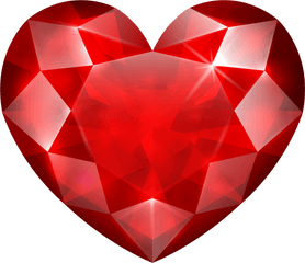 Red Crystal Heart Png Clip Art Image Transparent Background