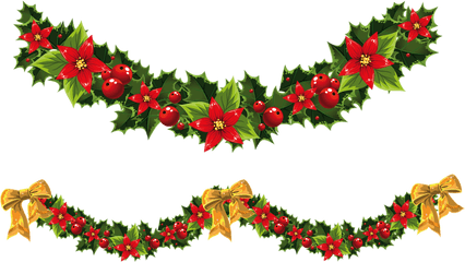 Ornamentos Png - Vector Green Garlands Christmas