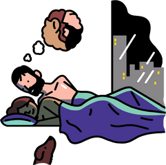 Married Couple Going To Sleep In The - Sleep Cartoon Couple Png