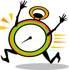 Run O Clock Cartoon Clipart Png - Cartoon Running Clock