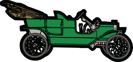 Download Free Clipart Of A Convertible Green Vintage Car - Model T Clipart Png