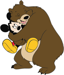 Hug Mickey Mouse Transparent Png - Bear Hug Cartoon