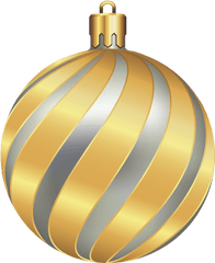 Large Transparent Christmas Gold And Silver Ball Png Clipart