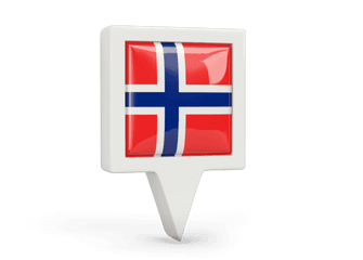 Square Pin Icon Illustration Of Flag Norway - Vertical Png