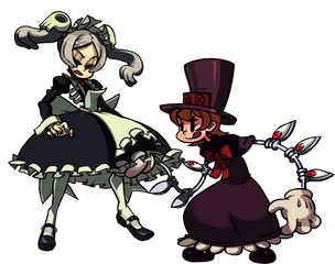 Skullgirls Pyrocynical And Ara - Skullgirls Marie And Peacock Png