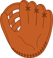 Glove Clipart Baseball Bat - Cartoon Baseball Glove Clipart Png