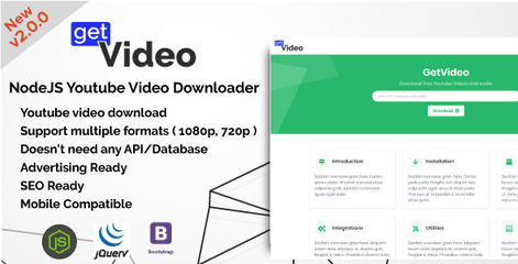 Getvideo - Nodejs Youtube Video Downloader Bootstrap Png