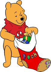 Winnie The Pooh Cartoon Christmas - Winnie The Pooh At Christmas Png