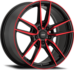 Konig Wheels - Konig Black And Red Rims Png