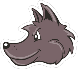 Cartoon Wolf Mascot Sticker - Illustration Png