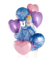 Cinderella Birthday Helium Filled Balloon Bouquet - Balloon Png