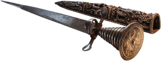 Dagger And Ornate Sheath Transparent Png - Stickpng Antique Knife