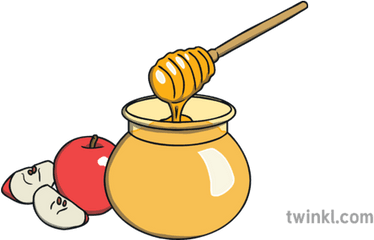 Ks1 Rosh Hashanah Greeting Apple Honey - Honey Pot Png